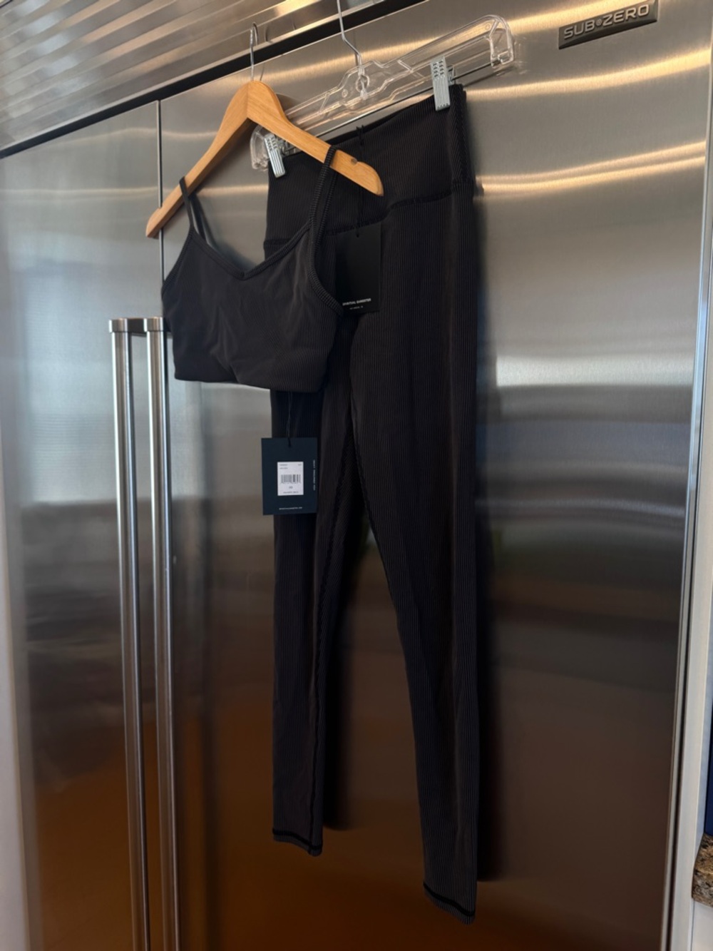 NWT Spiritual Gangster Matching SET - Auralight Legging + Aria Bra -Ribbed Black - Picture 7 of 16